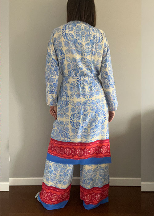 Mavi kimono takım arka