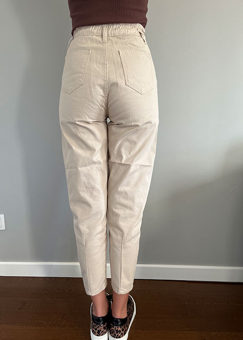 Koton pantalon yüksek bel taş rengi arka
